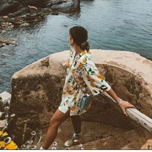 Zara linen blend lemon mini dress